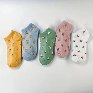 Fun fruit pattern, thin ankles, socks bundle avocado, lemon pineapple cherry